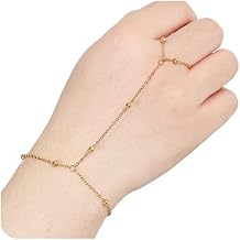 RWQIAN Gold Plated Bracelets for Women,Trendy Stackable Gold Bracelet Set,Adjustable Layered Bracelets Paperclip Side Box Cuban Lip Wave Beads Figaro Snake Hand Chain Stack Chains Jewelry Sets Gift