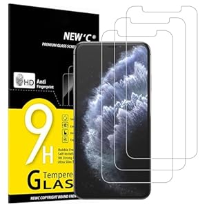 NEW'C 3 Stück für iPhone 11 Pro Max, XS Max für Panzerglas, Frei von Kratzern, 9H Härte, HD Displayschutzfolie, 0.33mm Ultra-klar, Ultrabeständig