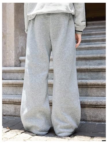 SHENHE Girl's Baggy Sweatpants Wide Leg Graphic Elastic Waist Fleece Open Bottom Sweatpants2