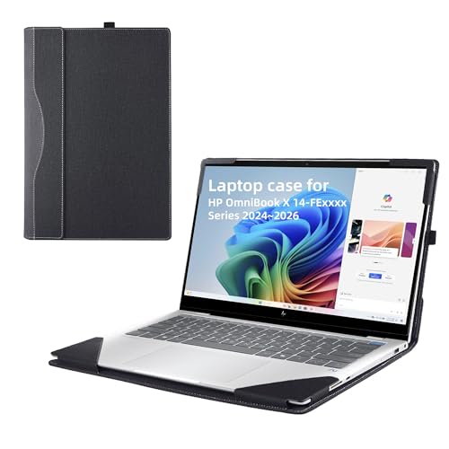 Funda para portátil HP OmniBook X 14" PU cuero desmontable miniatura 1