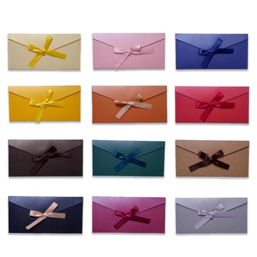 Zamety 12 Stück Briefumschläge Bunt Farbige Briefumschläge Perlglanzpapier 22 x 11cm Bunte Briefumschlag Briefumschlag Din Lang Umschläge für Weihnachten Geburtstage Hochzeiten Partys