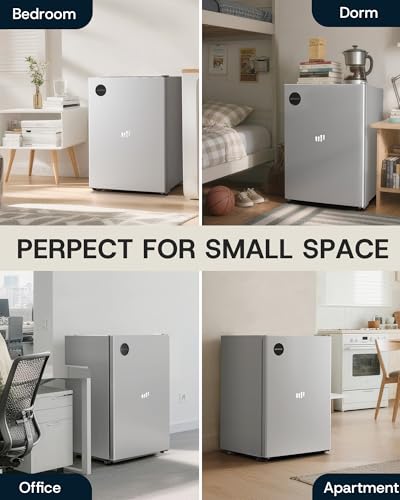 Upstreman 2.5 Cu.Ft All-Refrigerator Mini Fridge, Single Door Small Refrigerator, Dorm Fridge with 7 Adjustable Thermostat, Compact Refrigerator for Office, Bedroom or Dorm, Silver-CR26 on Fridge.com
