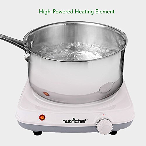 Electric Countertop Single Food Burner - Buffet Hot Plate Dish Warmer With Adjustable Temp, Led Light - Use With Stainless Steel, Cast Iron, Magnetic Cookwares - Home, Camping - Nutrichef Pkst11 #TOP3