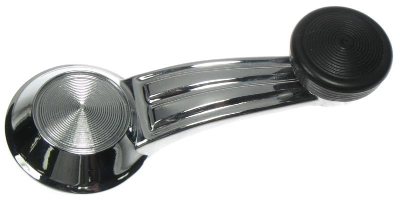 Image of TRQ Window Crank Handle Set Chrome & Black Compatible with 65-90 Buick 67-90 Cadillac Chevrolet 73-96 GMC 65-88 Oldsmobile 67-87 Pontiac GM1354101