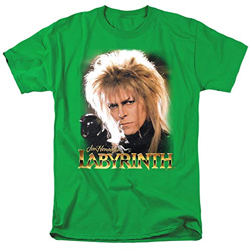 Popfunk Labyrinth Jareth David Bowie T Shirt (Small, Kelly Green)