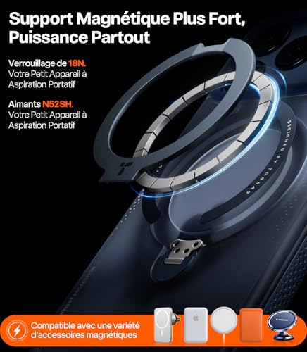 Coque iPhone 17 Pro Max TORRAS antichoc aimantée Bleu Nuit