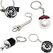 5pc Car Lovers Key Chain Set - Manual Gear Shifter | Wheel Rim | Spanner | Turbo | Brake Disc Keychain | Auto Enthusiast Gift Set | Car Truck Bike | Parts Keyring