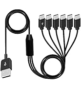 Poyiccot USB A to USB C Splitter Cable, Multi USB C Splitter Cable, 6 in 1 USB 2.0 Type A Male to...