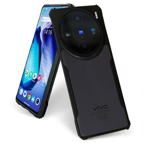 Image of AIBEX Crystal Clear Back Cover Case for Vivo X100 Pro 5G | 360 Degree Protection | Shock Proof Design | Transparent Back Cover Case (PC & TPU, Black Bumper)
