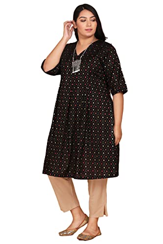 Image of Lastinch Women's Handloom Cotton Black Kurta