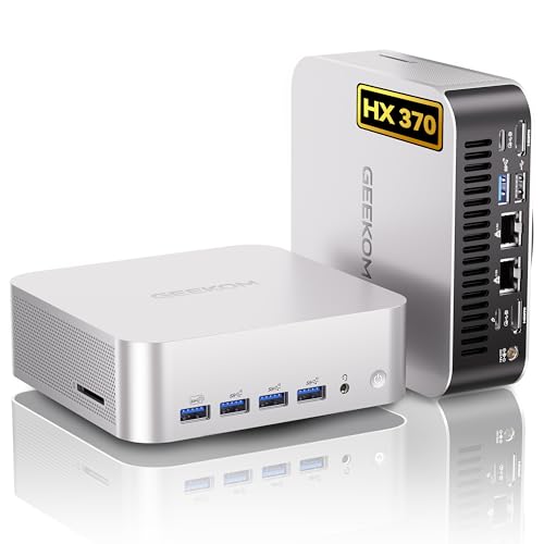 GEEKOM A9 Max AI Mini PC with AMD Ryzen AI 9 HX 370 (80 TOPS) | Radeon 890M, 32GB DDR5 RAM 2TB NVMe...