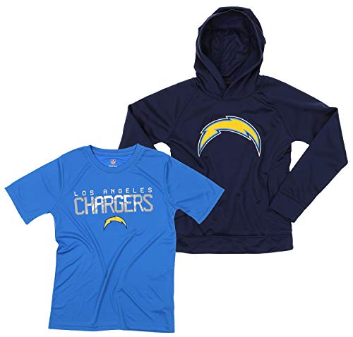 Outerstuff NFL Youth Boys (8-20) Two Piece Performance LS Fleece Hoodie and SS Tee 2 Pack Combo Set, Team Variation