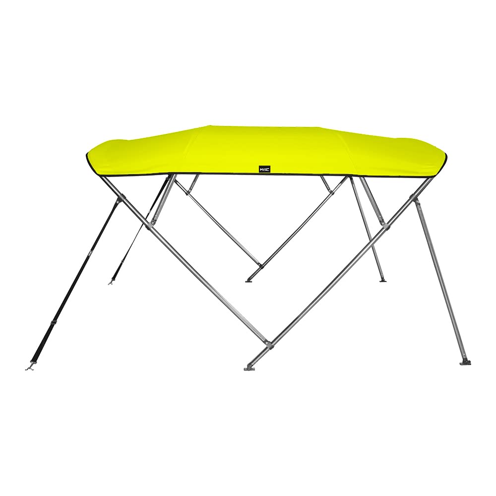 MSC 3 Bow 4 Bow Bimini Top Boat Cover with Rear Support Pole and Storage Boot