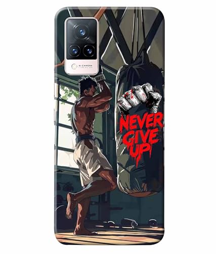 Image of Never Give Up Motivation Quotes Printed Hard Back Case Cover & Compatible for Vivo V21 5G (Multicolor) - D1809