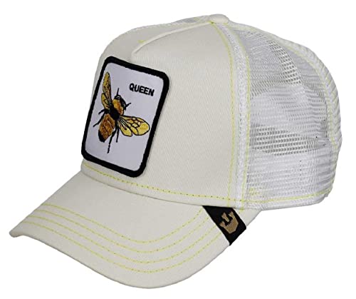 Goorin Bros. The Farm Unisex Baseball Trucker Hat, White/Queen Bee, One Size