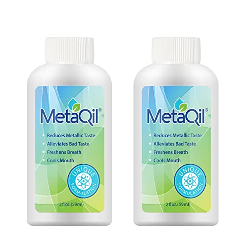 MetaQil Oral Rinse, Proven to Relieve Metallic, Bitter and Other Taste Disorders, Made from Natural Ingredients, Cools and Freshens Breath, 0.5 ozÂ Bottle,Â 2Â Count
