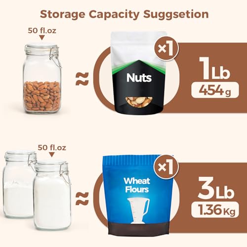 image for ComSaf Airtight Glass Canister Set of 3 with Lids 50oz Clear Food Stor