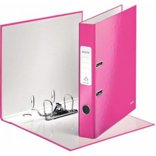 Lotto di 10 raccoglitori a leva, 180°, formato A4, dorso da 50, colore rosa metallizzato