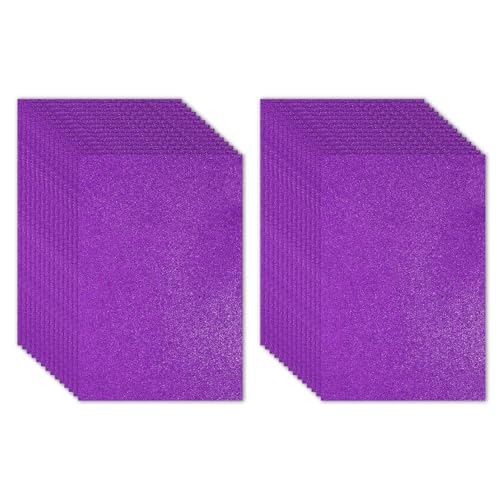 Mousse pailletée EVA adhésive violette : 30 feuilles brillantes faciles à découper