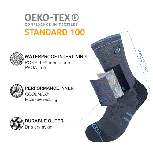 DexShell Waterproof Trail Running Socks, Compression Fit for Men &Women - Moisture Wicking Coolmax Inner, Breathable Membrane4