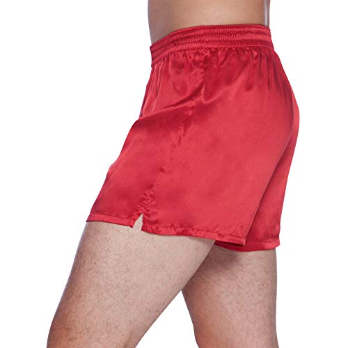 Intimo Mens Classic Silk Boxers, Cherry, Small2