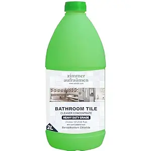 Zimmer Aufraumen BATHROOM TILE CLEANER 2L-For TILES & CERAMIC. Removes Soap Scum, Scaling, Hard Water Stains, Limescale, Heavy Yellow Stains, Dirt, Oil Deposits