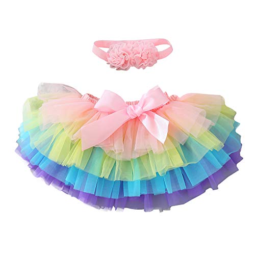 YONKOUNY Recién Nacido Bebé Niña Falda de Tutú +Cinta de Pelo de Flores Accesorios de...