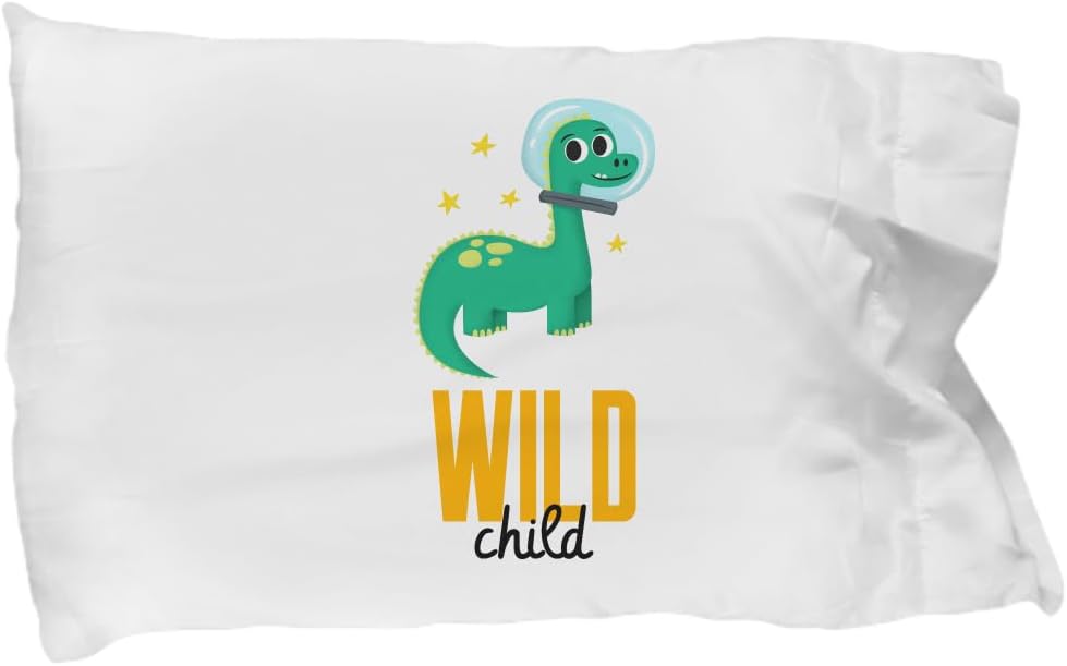 Pillowcase Wild Child Gift for Kids Boy Dinosaur Lover Dino Fan Space Pillow Cover Case 20x30