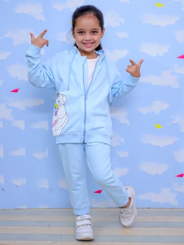 Image of The Mom Store Kids Sweatshirt With Joggers Set| Cotton With French Terry | Cute Prints | Warm | For Boys & Girls | Trendy Winter Sets For Kids | Hoodie And Sweatpant Set
