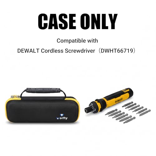 Image of Case for DEWALT Cordless Screwdriver with FLEXDRIVE Control and Screwdriving Bits DWHT66719 - Travel Protective Carrying Storage Bag (Black)