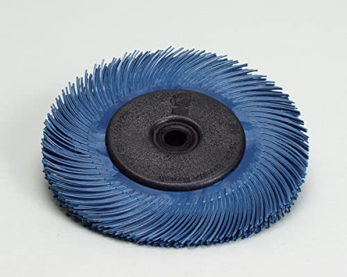 3M Scotch-Brite Radial Bristle Brush, Aluminum Oxide, 6000 rpm, 7-79/128 Diameter x 1 Width, 400 Grit, Blue (Pack of 1)