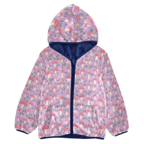 Mushroom Boys Fleece Coat,Children's Zip-Up Hoodie Jacket,Baby Warm Fashion Outerwear 3-10T,A113309