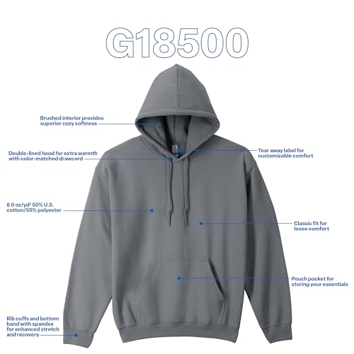 Image of Gildan Adult Fleece Hoodie Sweatshirt, Style G18500, Multipack