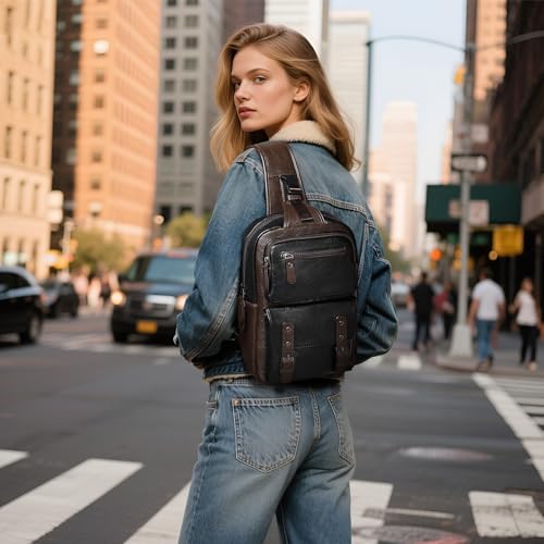 Image of Convertible Sling Bag Crossbody Backpack, Bags with Headphone Jack Shoulder Bag
