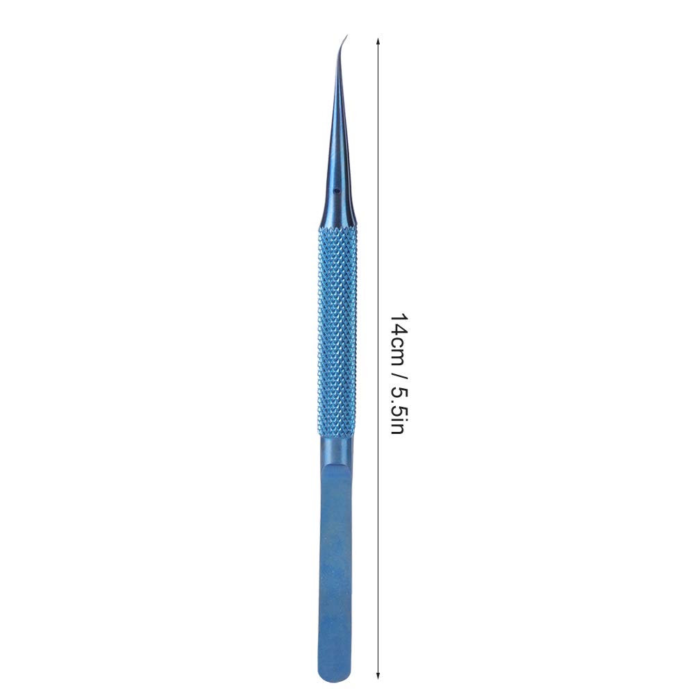 lyrlody Pinzette in Lega di Titanio, Ti Alloy Tweezer, 0.15mm Punta Fine di Precisione, Antimagnetiche, Anticorrosione, con Punta Dritta o Curva per (Testa piegata)