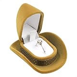 Ringschatulle Schmuckschatulle Mit Kissen Samt - Schmuck Ringbox Aufbewahrungsbox Geschenkbox Cowboyhut Ring SchmuckkäStchen Trinket Box für Hochzeit Vorschlag Hochzeitstag