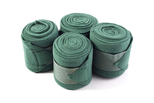 Bandages pour cheval vert de 3m absorbant les chocs avec fermeture auto-agrippante sécurisée