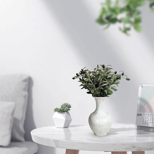 Image of Faux Olive Small Branches - Artificial Olive Branches with Fruits and Leaves | Decorative Fake Branches for Vases | Vase Not Included, 70+ Leaves & 6+ Fruits | Pack of 3 Sticks