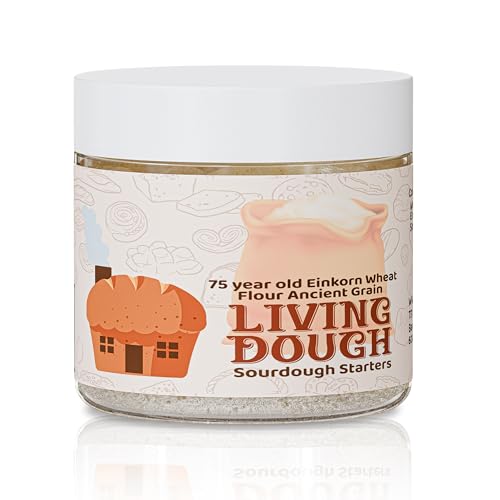 Image of Living Dough - 75 Year Old Einkorn Wheat Flour Ancient Grain Sourdough Starter Culture - Active & Live Organic Sourdough Starter for Baking - For Artisan Bread, Pizza Dough, Waffles & More