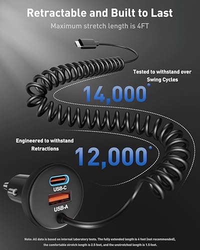 Power-7 90W Coiled Cable Charger