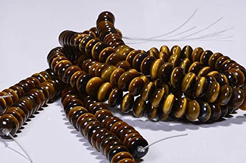 Perles œil de tigre naturelles rondelle 10mm fournitures bijoux DIY