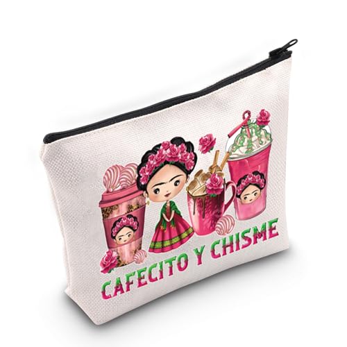 Sac Cafecito trousse de maquillage mexicaine en toile blanc cassé