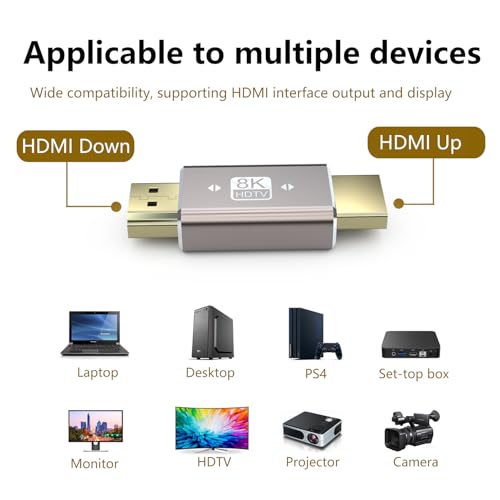 Adaptador HDMI 8K Macho a Macho Paquete x2 miniatura 3