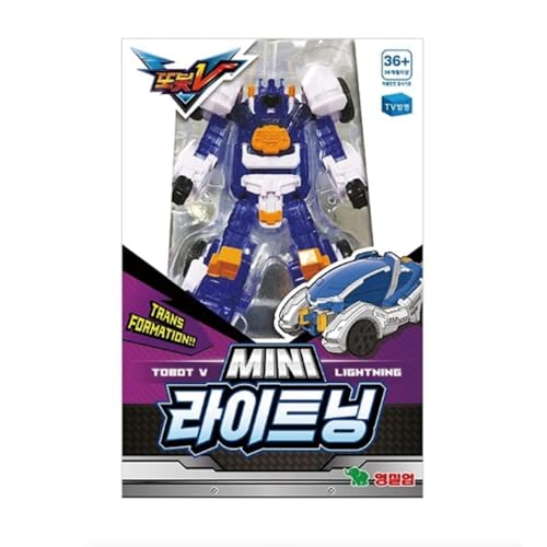 T.O.B.O.T. V Mini Lightning Transforming Robot Toy – 2-in-1 Robot & Futuristic Car Figure Set 라이트닝