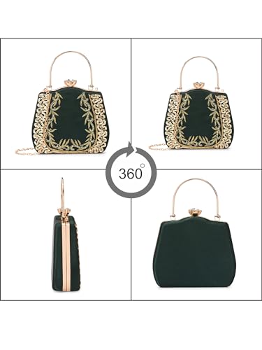 Image of TOOBA Handicraft Clutch Purse For Women with Sleek Design Glass Basket Clutch| Trendy Stylish Bridal, Party, Wedding Sling Bag