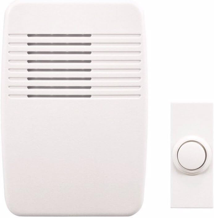 Heath/Zenith SL-7366-02 Wireless Plug-In Door Chime Kit with Molded Plastic Cover, White