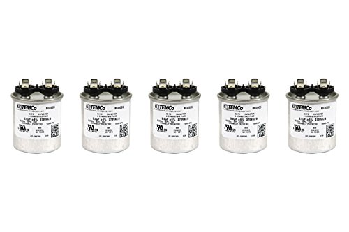 TEMCo 5 µF Run Capacitor CBB65 5 MFD 370V for HVAC