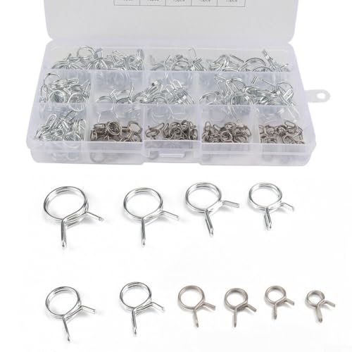 Kit assortito di fascette stringitubo da 150 pezzi, kit assortito di morsetti a molla, clip a molla per tubi dell'acqua, per macchinari, ferramenta, auto