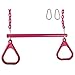Swing Set Stuff Inc. Trapeze bar with Rings & Coated Chain with SSS Logo Sticker, Pink