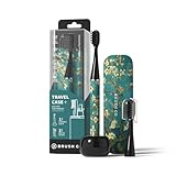 MIPOW Brush GO SlimPro i4 Electric Toothbrush Rechargeable Smart Ultra Sonic 3 Modes, Travel Case & Ceramic Dock, 60Day Battery Soft Bristles 2 Heads IPX7 Waterproof, Color-Almonde Edition